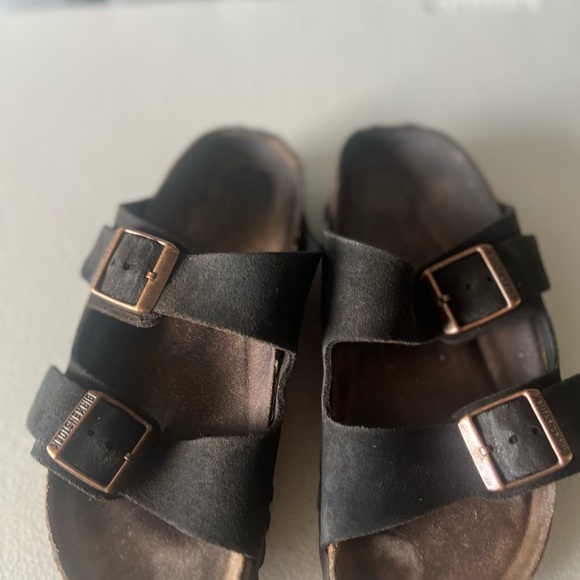 Birkenstock Black Sandals with Adjustable Straps Buckle (read listing) Suede - Picture 6 of 12